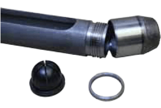 Ablakos magmintavevő szonda cserélhető (menetes) egyszerű ("sima") vágóéllel, 1. kép Ablakos magmintavevő szonda cserélhető egyszerű vágóéllel