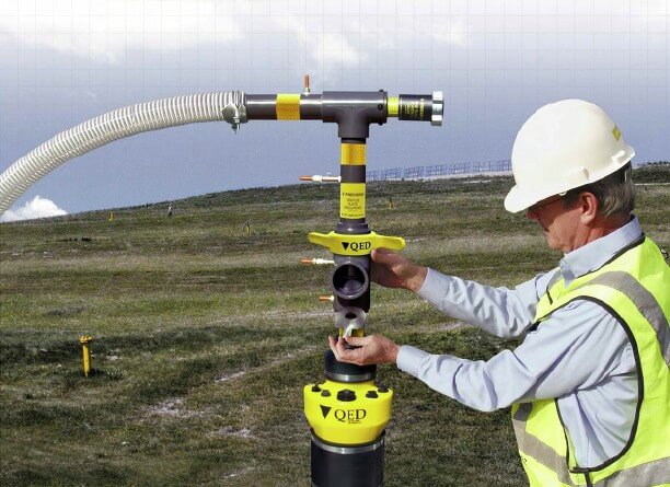 Gyorsan cserélhető mérőperemes depóniagáz kútfej Gyorsan cserélhető mérőperemes depóniagáz kútfej