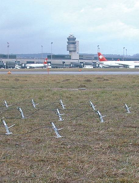 Tenziométerek a zürichi repülőtéren Tenziométerek a zürichi repülőtéren